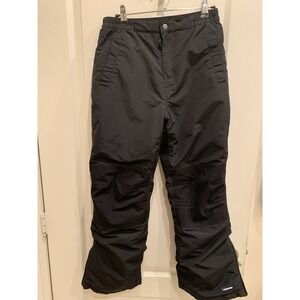 Lands End Kids Black GROW-A-LONGS Snow Pants Sz 12 Waterproof Snowboard Ski